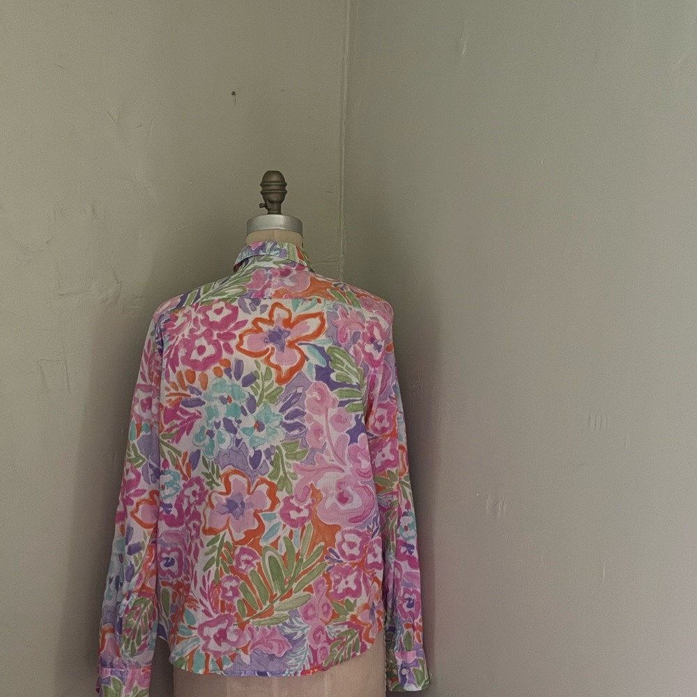 Lauren Ralph Lauren Vibrant Multicolor Cotton Shirt - Picture 7 of 10